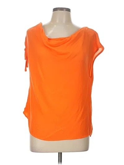 Pre-owned Shein Short Sleeve Top Orange Cowl Neck Tops