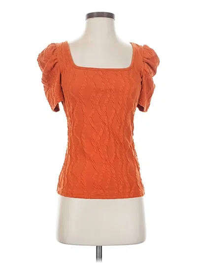 Pre-owned Shein Short Sleeve Top Orange Square Neckline Tops