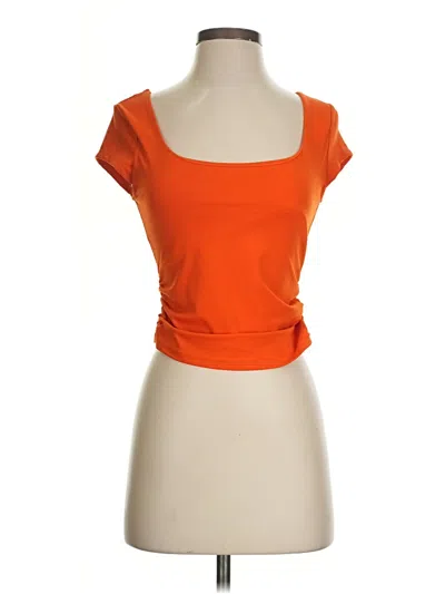 Pre-owned Shein Short Sleeve Top Orange Sweetheart Neckline Tops