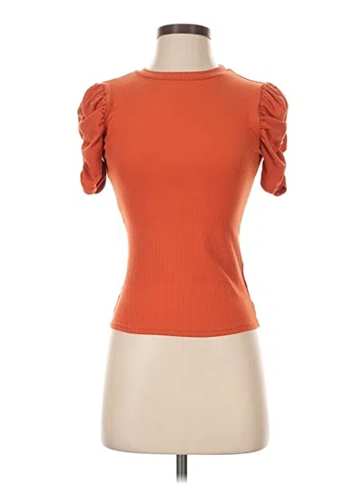 Pre-owned Shein Short Sleeve Top Orange Sweetheart Neckline Tops