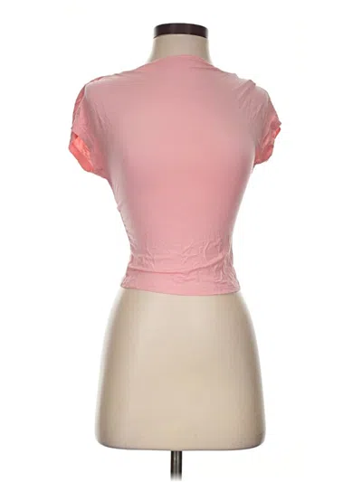 Pre-owned Shein Short Sleeve Top Pink High Neck Tops