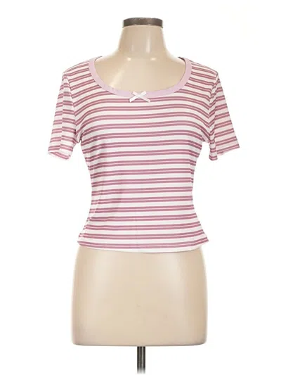 Pre-owned Shein Short Sleeve Top Pink Keyhole Neckline Tops