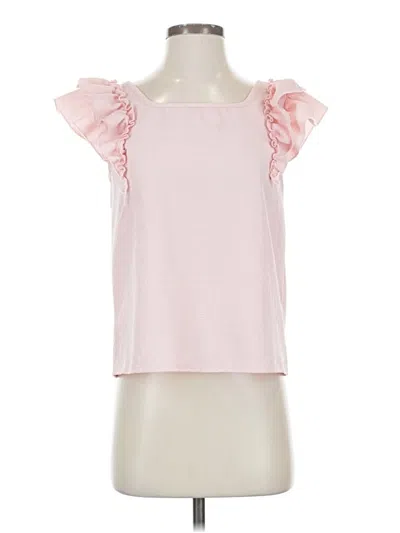 Pre-owned Shein Short Sleeve Top Pink Ruffles Neckline Tops