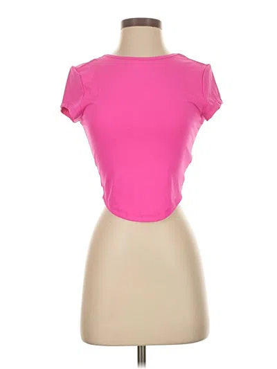 Pre-owned Shein Short Sleeve Top Pink Sweetheart Neckline Tops