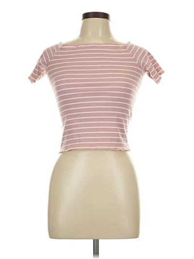 Pre-owned Shein Short Sleeve Top Pink Sweetheart Neckline Tops