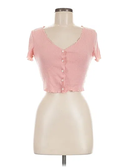 Pre-owned Shein Short Sleeve Top Pink Sweetheart Neckline Tops