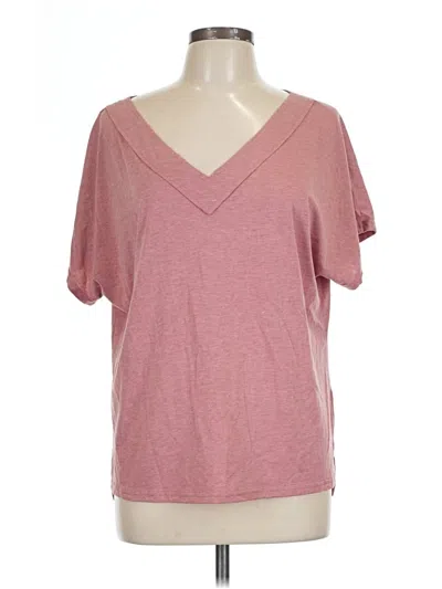 Pre-owned Shein Short Sleeve Top Pink V-neck Tops