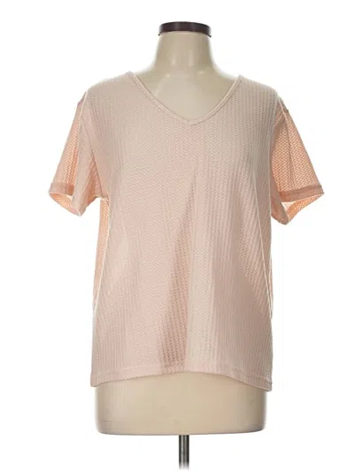 Pre-owned Shein Short Sleeve Top Pink V-neck Tops