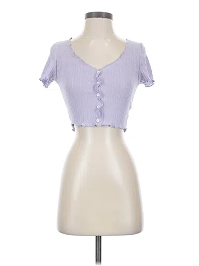 Pre-owned Shein Short Sleeve Top Purple Sweetheart Neckline Tops
