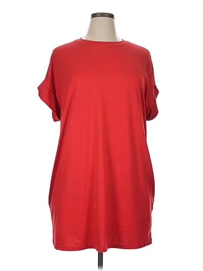 Pre-owned Shein Short Sleeve Top Red Boatneck Tops