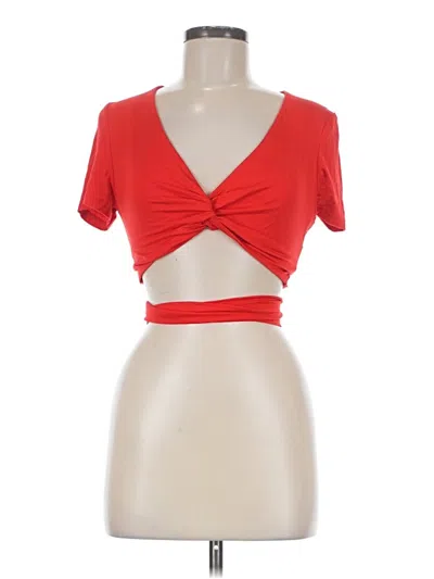 Pre-owned Shein Short Sleeve Top Red Sweetheart Neckline Tops