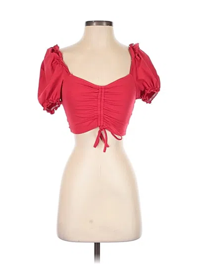 Pre-owned Shein Short Sleeve Top Red Sweetheart Neckline Tops