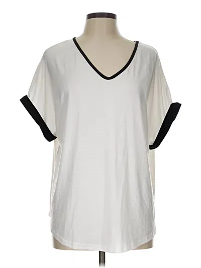 Pre-owned Shein Short Sleeve Top Silver V Neck Tops