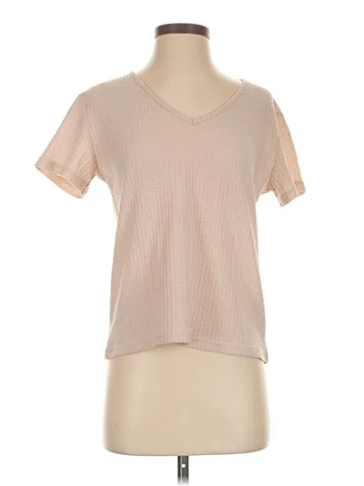 Pre-owned Shein Short Sleeve Top Tan V-neck Tops
