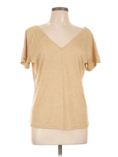 Pre-owned Shein Short Sleeve Top Tan V-neck Tops