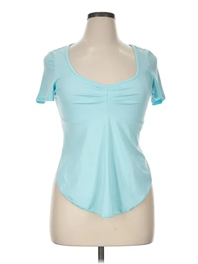 Pre-owned Shein Short Sleeve Top Teal Sweetheart Neckline Tops