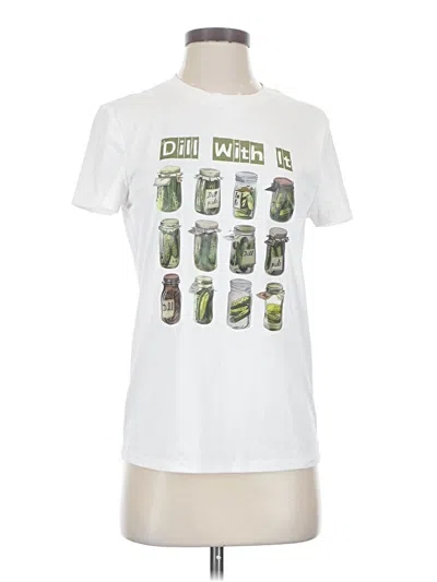 Pre-owned Shein Short Sleeve Top White Crew Neck Tops