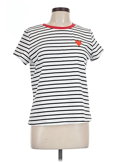 Pre-owned Shein Short Sleeve Top White Crew Neck Tops