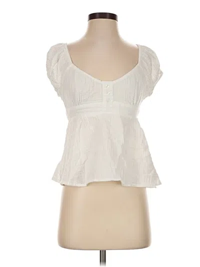 Pre-owned Shein Short Sleeve Top White Sweetheart Neckline Tops