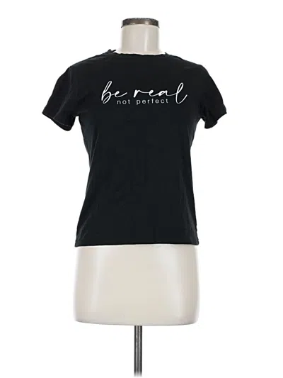 Pre-owned Shein Short Sleeve T-shirt In Black