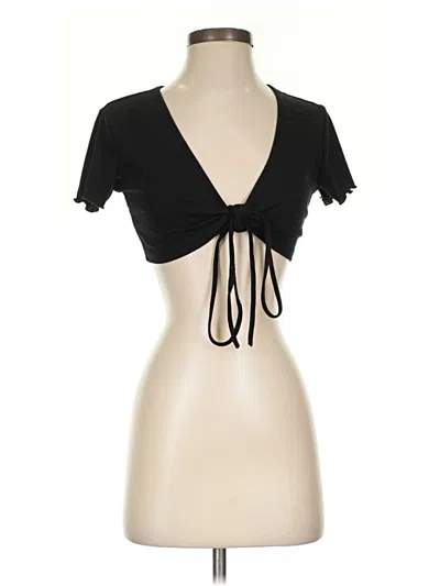 Pre-owned Shein Short Sleeve T-shirt In Black