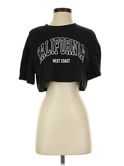 Pre-owned Shein Short Sleeve T-shirt In Black
