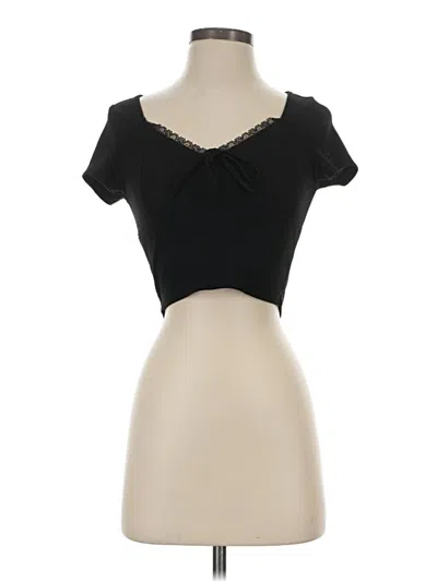 Pre-owned Shein Short Sleeve T-shirt In Black