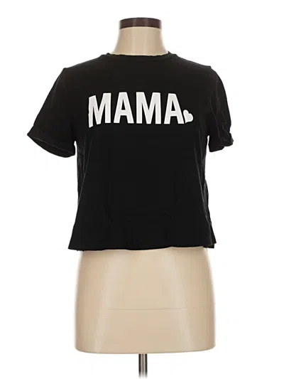 Pre-owned Shein Short Sleeve T-shirt In Black