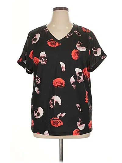 Pre-owned Shein Short Sleeve T-shirt In Black
