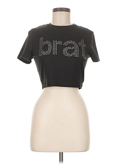 Pre-owned Shein Short Sleeve T-shirt In Black