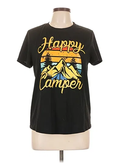 Pre-owned Shein Short Sleeve T-shirt In Black