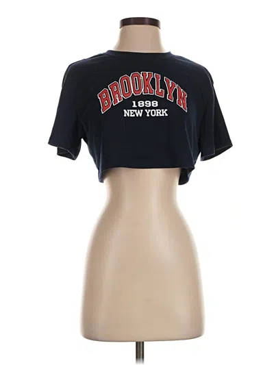 Pre-owned Shein Short Sleeve T-shirt In Black