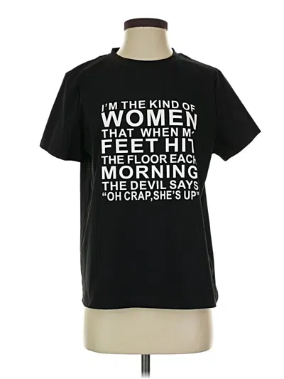 Pre-owned Shein Short Sleeve T-shirt In Black
