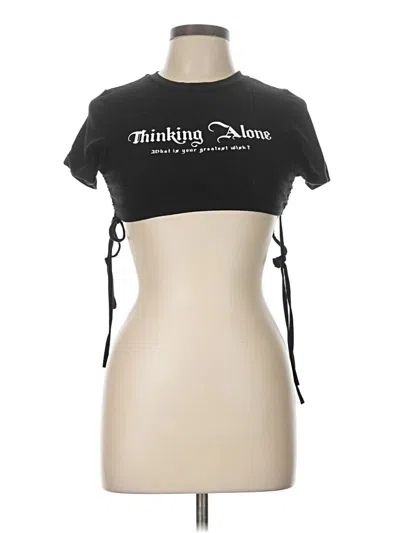 Pre-owned Shein Short Sleeve T-shirt In Black
