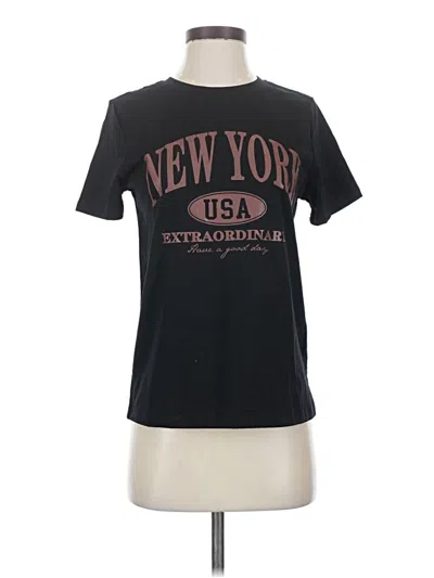 Pre-owned Shein Short Sleeve T-shirt In Black