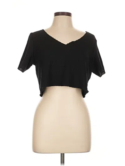 Pre-owned Shein Short Sleeve T-shirt In Black