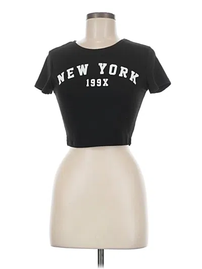 Pre-owned Shein Short Sleeve T-shirt In Black