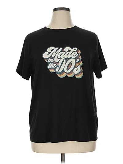 Pre-owned Shein Short Sleeve T-shirt In Black
