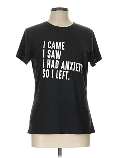 Pre-owned Shein Short Sleeve T-shirt In Black