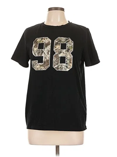 Pre-owned Shein Short Sleeve T-shirt In Black