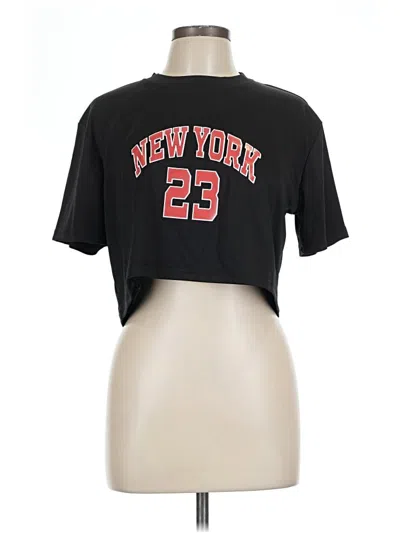 Pre-owned Shein Short Sleeve T-shirt In Black