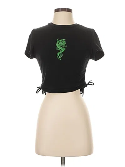 Pre-owned Shein Short Sleeve T-shirt In Black