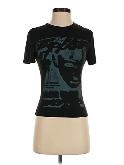Pre-owned Shein Short Sleeve T-shirt In Black