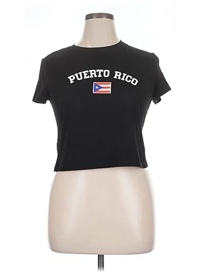 Pre-owned Shein Short Sleeve T-shirt In Black