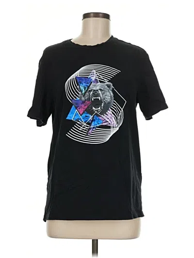 Pre-owned Shein Short Sleeve T-shirt In Black