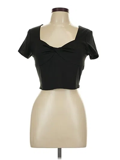 Pre-owned Shein Short Sleeve T-shirt In Black