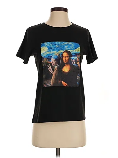 Pre-owned Shein Short Sleeve T-shirt In Black