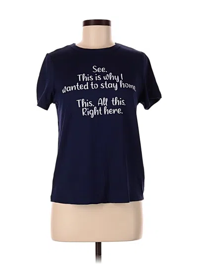 Pre-owned Shein Short Sleeve T-shirt In Blue