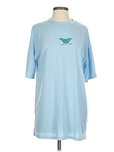 Pre-owned Shein Short Sleeve T-shirt In Blue
