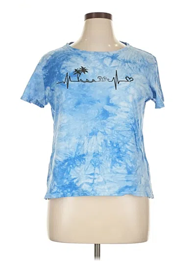 Pre-owned Shein Short Sleeve T-shirt In Blue